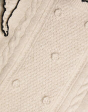Frill Cable Knit Jumper Dress, Camel (OATMEAL), large
