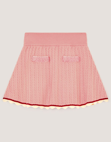 Embellished Cable Knit Skirt, Pink (PINK), large