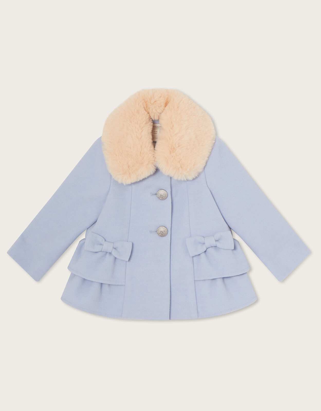 Baby blue coat best sale with fur collar