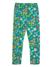 Frugi Libby Printed Leggings, Green (GREEN), large