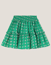 Floral Print Frill Skirt, Green (GREEN), large