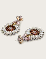 Gemstone Floral Drop Earrings, , large