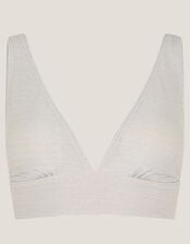 Kiki Glitter Triangle Bikini Top, Silver (SILVER), large