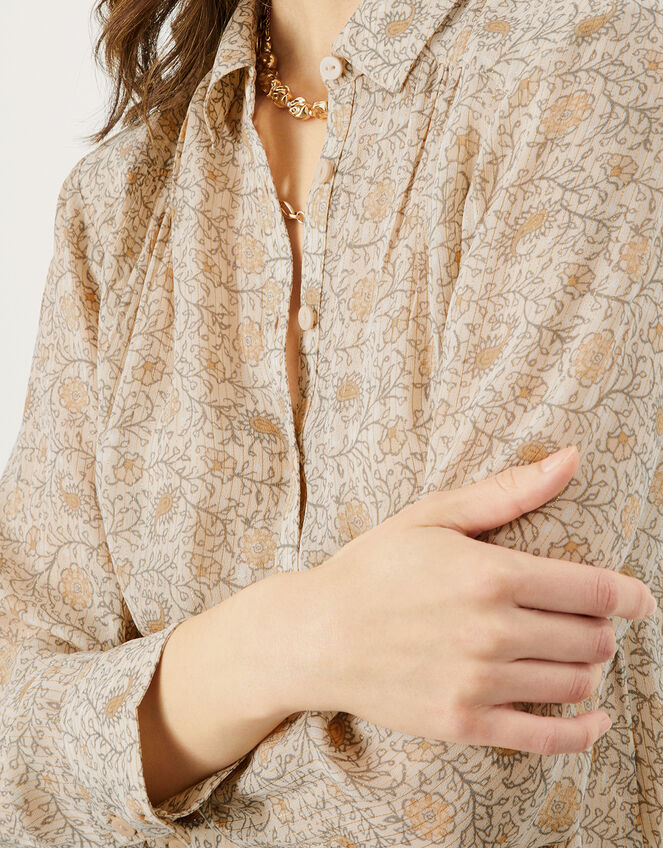 Tally Print Blouse with Sustainable Viscose, Natural (NEUTRAL), large
