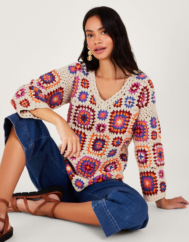 Crochet Jumper, Ivory (IVORY), large
