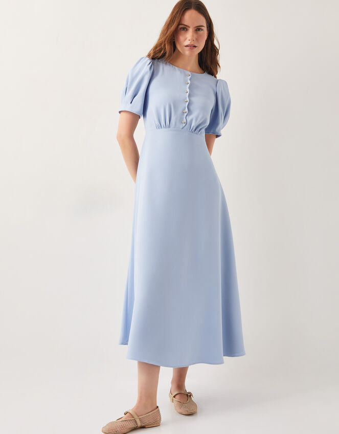 Ruth Scallop Trim Midi Dress, Blue (PALE BLUE), large