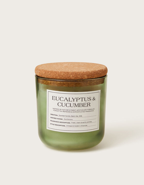 Fresh Eucalyptus and Cucumber Scented Candle, , large