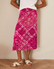 Scarf Jersey Maxi Skirt with LENZING™ ECOVERO™, Pink (PINK), large