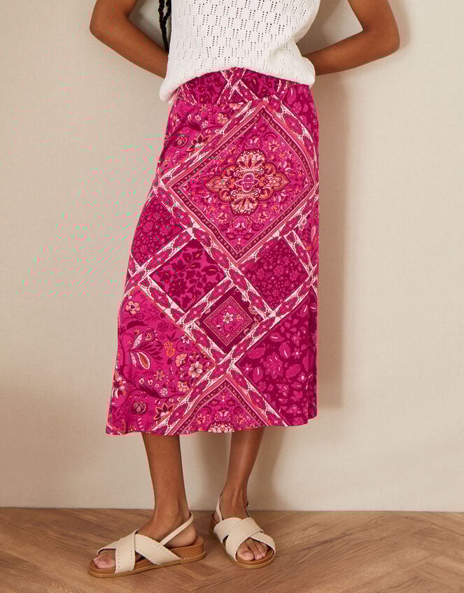 Scarf Jersey Maxi Skirt with LENZING™ ECOVERO™, Pink (PINK), large