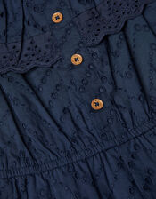 Frilly Broderie Playsuit, Blue (NAVY), large