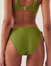 Alina Rib Tie-Side Bikini Bottom, Green (GREEN), large