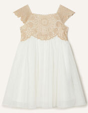 Baby Estella Dress, Gold (GOLD), large
