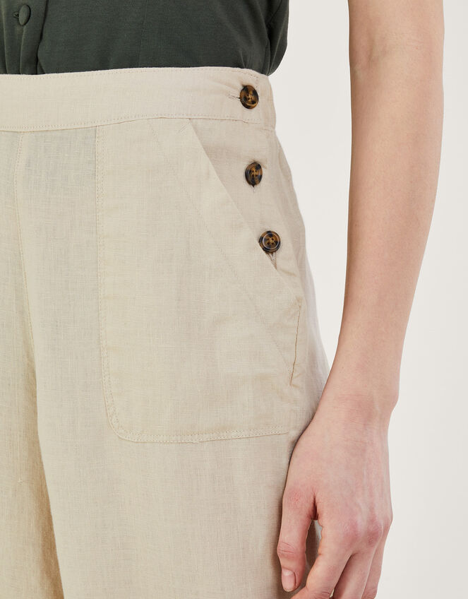 Pull-On Linen Trousers, Natural (NATURAL), large
