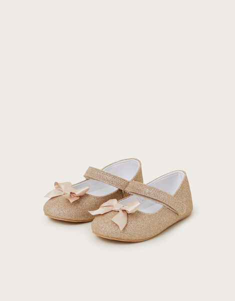 Baby Glitter Bow Walkers, Gold (GOLD), large