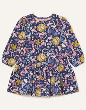 Baby Woodland Print Jersey Dress , Blue (NAVY), large