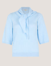 Sadie Scarf Knit Jumper, Blue (BLUE), large