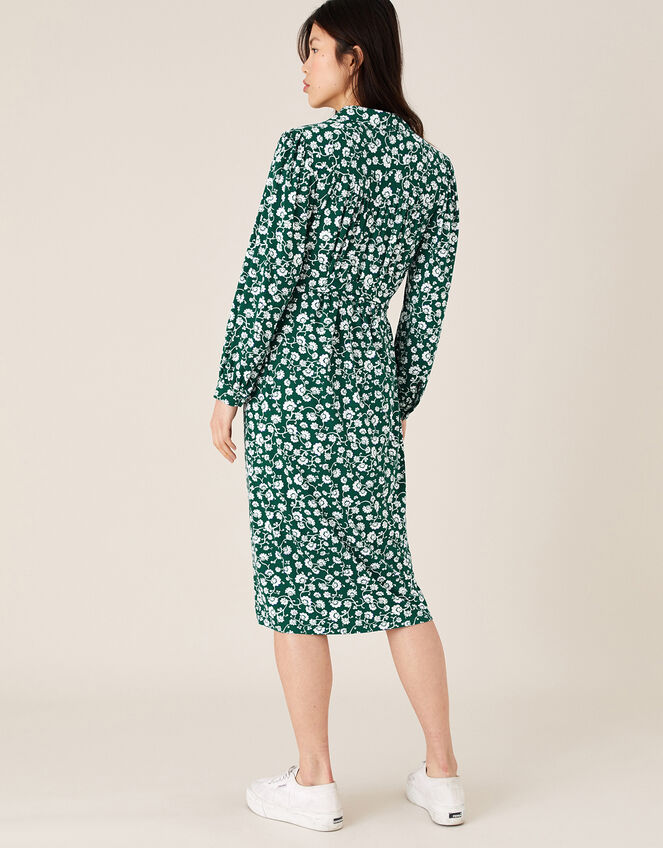 Leigh Floral Print Shirt Dress with LENZING™ ECOVERO™, Green (GREEN), large