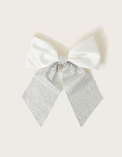 Diamante Bow Hair Clip, , large