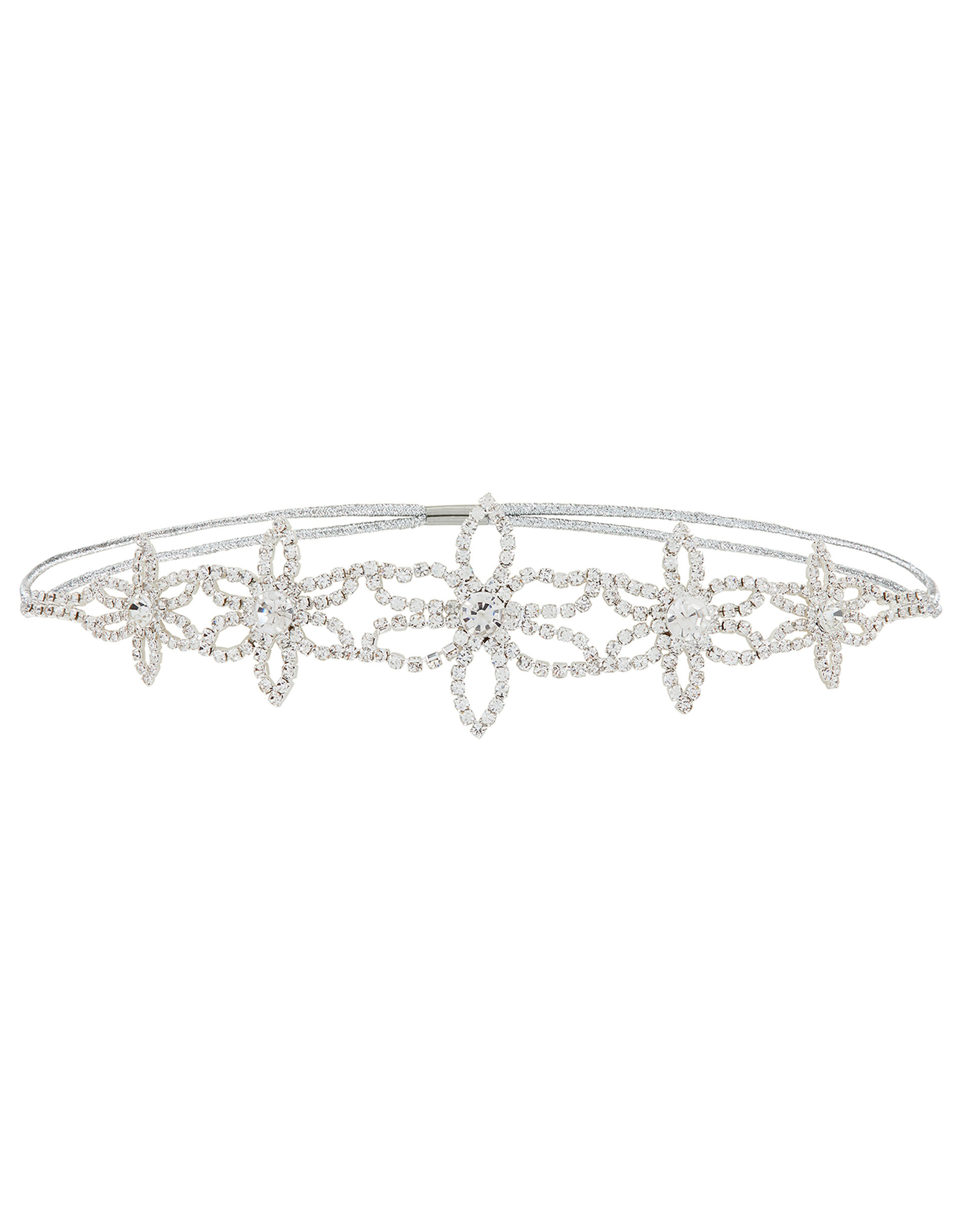 Diamanté Flower Bando, , large