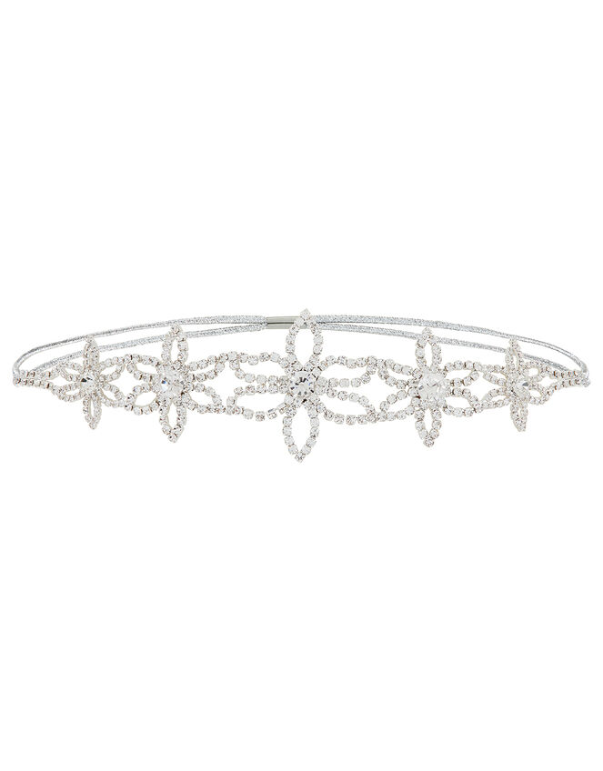 Diamanté Flower Bando, , large