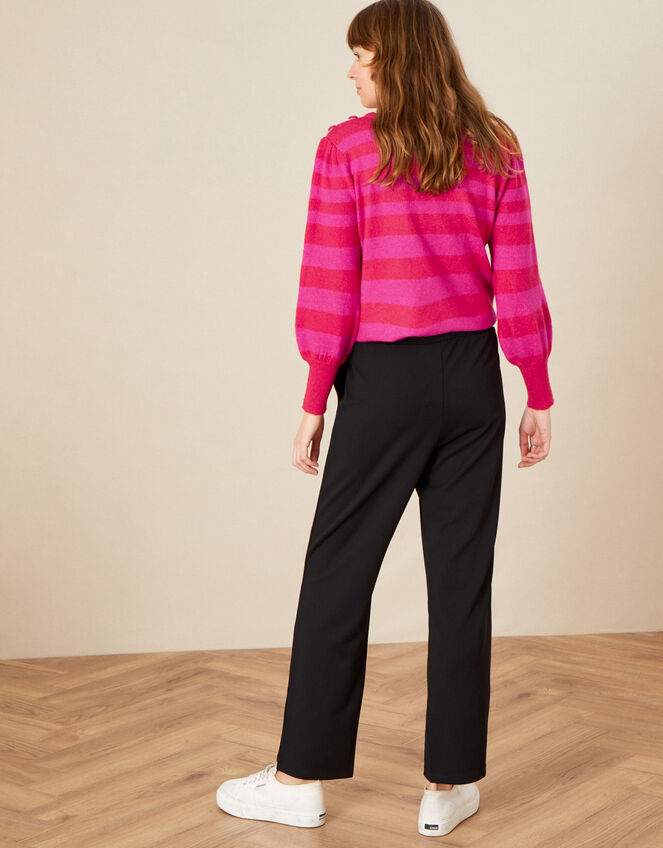 Side Stripe Wide Joggers, Black (BLACK), large