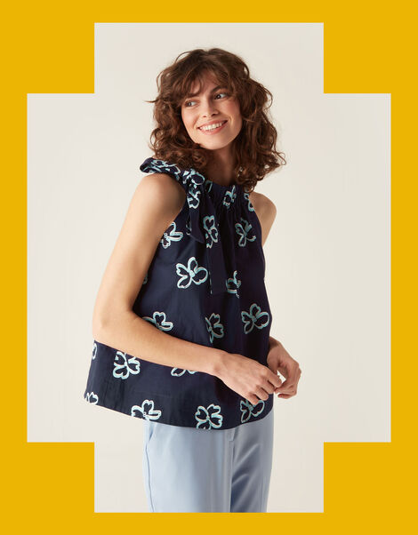 Mirla Beane Blaire Top Blue, Blue (NAVY), large