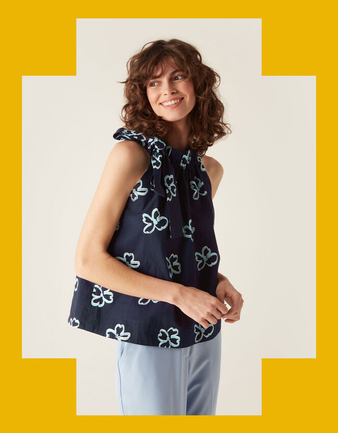 Mirla Beane Blaire Top, Blue (NAVY), large