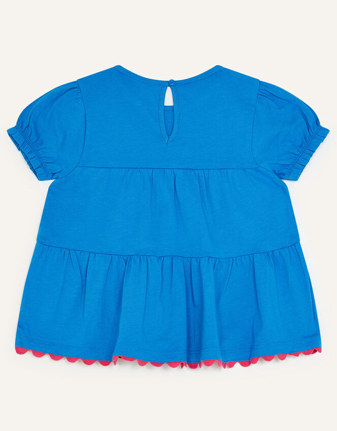 Tiered Rainbow Detail Short Sleeve T-Shirt, Blue (BLUE), large