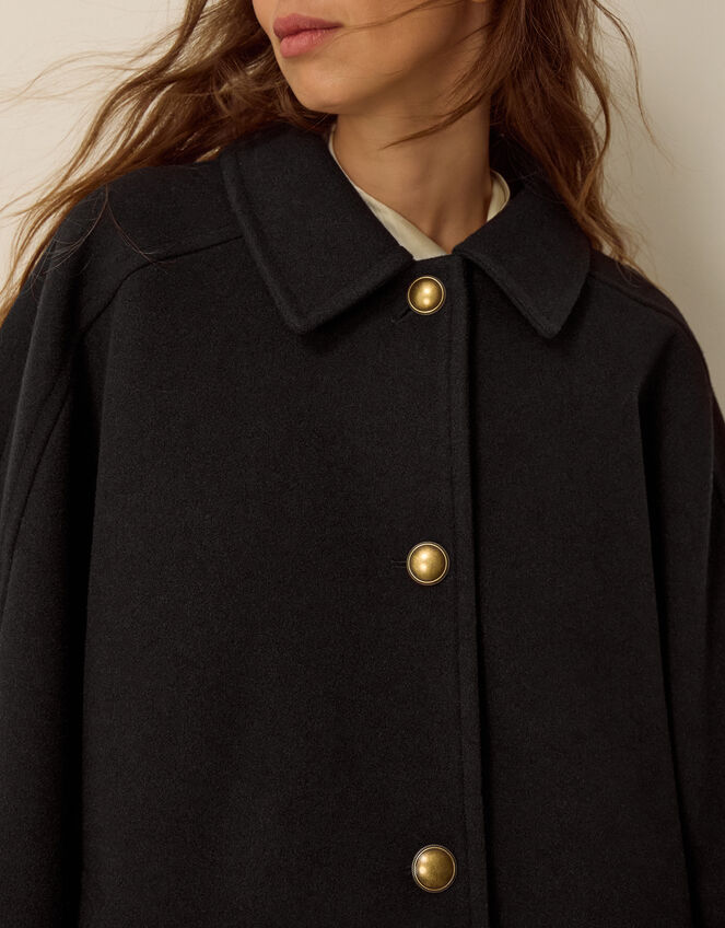 Claudie Cape Coat, Black (BLACK), large