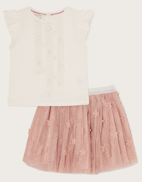 Flower Top and Disco Skirt Set, Pink (PINK), large