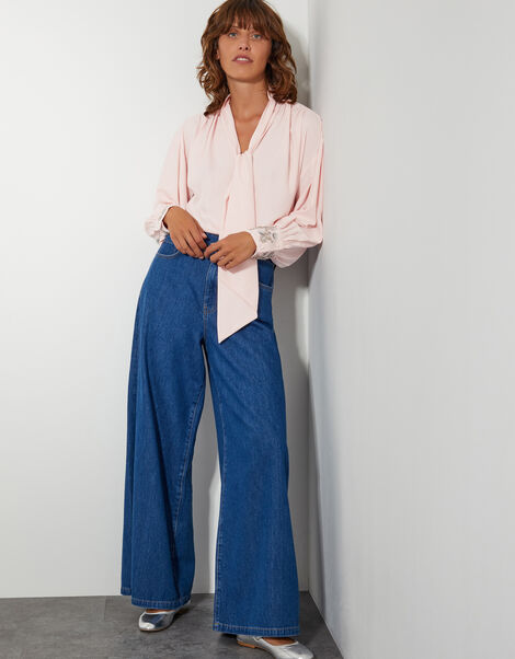 Ann Pussybow Embellished Blouse , Pink (PINK), large