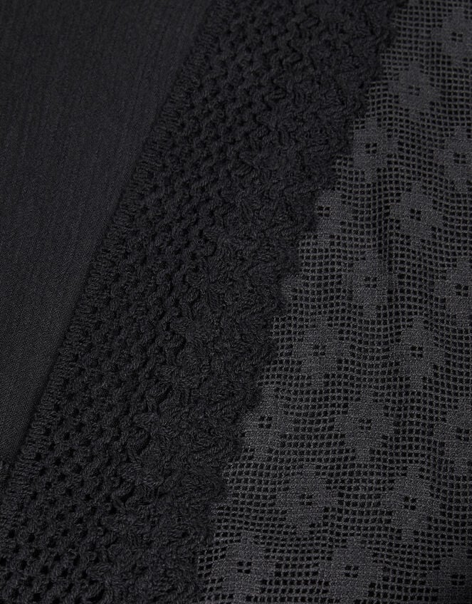 Crochet Kaftan Dress, Black (BLACK), large