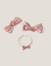 Bridesmaid Rosette Bag & Accessories Set, Pink (PALE PINK), large