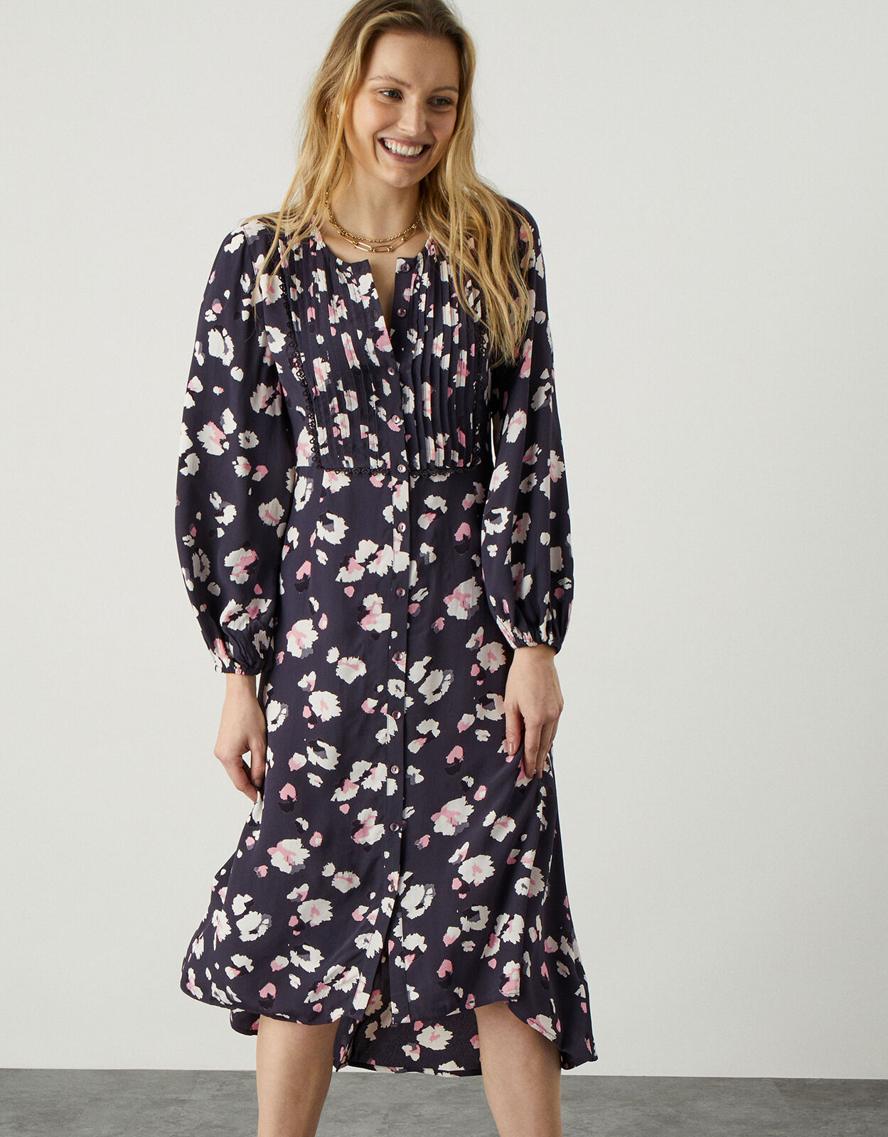 Zaria Animal Print Dress Grey