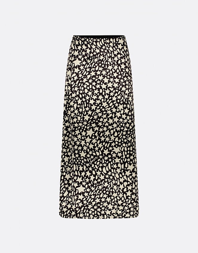 Fabienne Chapot Laurie Star Print Midi Skirt, Black (BLACK), large