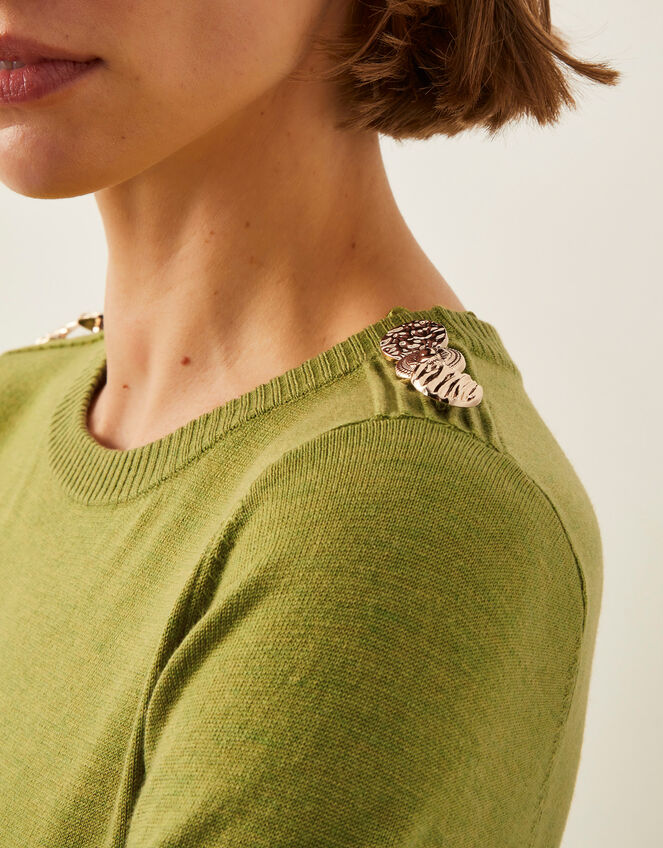 Susie Mini Sweater Dress, Green (OLIVE), large