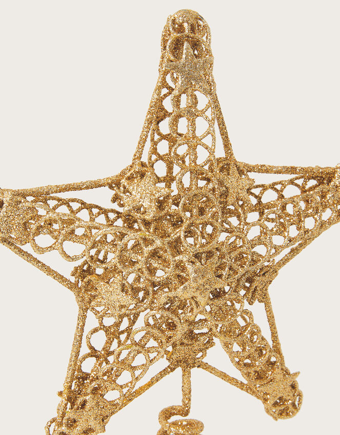 Glitter Star Christmas Tree Topper, Gold (GOLD), large