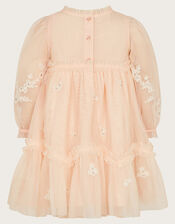 Baby Elena Embroidered Tulle Dress, Pink (PALE PINK), large