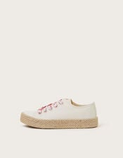 Canvas Espadrille Trainers, Ivory (IVORY), large