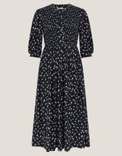 Orielle Print Jersey Midi Dress, Black (BLACK), large