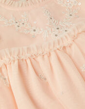 Baby Elena Embroidered Tulle Dress, Pink (PALE PINK), large