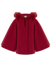 Baby Pom-Pom Cape, Red (RED), large