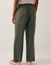 Jolie Regular Linen Wide Leg Pants, Green (KHAKI), large