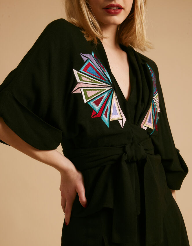Tallulah and Hope Gloria Embroidered Blouse, Black (BLACK), large
