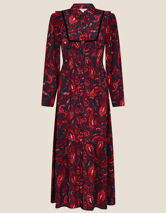 Paisley Print Midi Dress, Red (RED), large