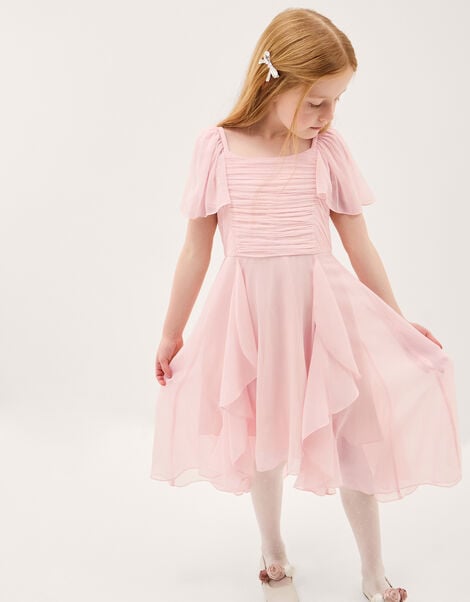 Joy Ruffle Chiffon Party Dress, Pink (PINK), large