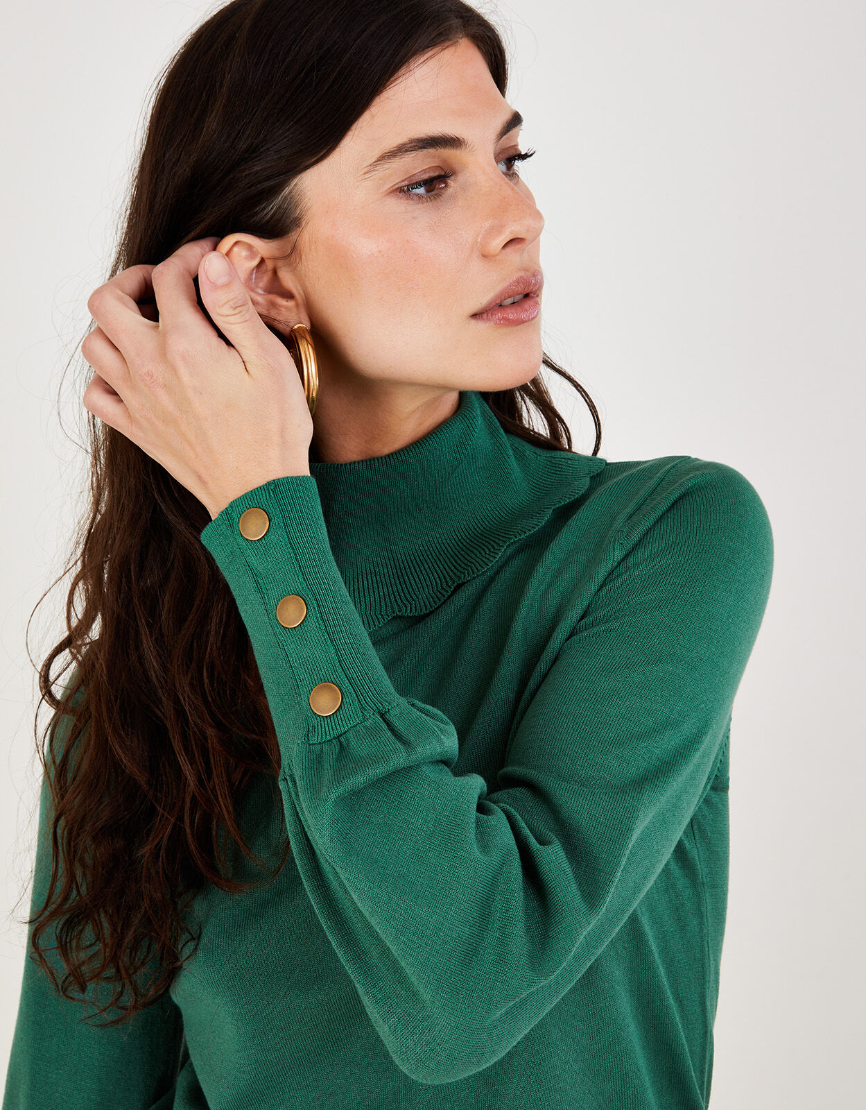Polo Neck Jumper Green Jumpers Monsoon Global