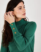 Polo Neck Jumper, Green (GREEN), large