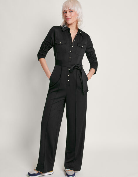 Penny Ponte Jumpsuit, Black (BLACK), large