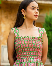 India & Mills Maddie Tiered Maxi Dress, Green (GREEN), large
